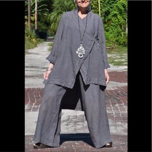 Bryn Walker wide leg linen pant Large